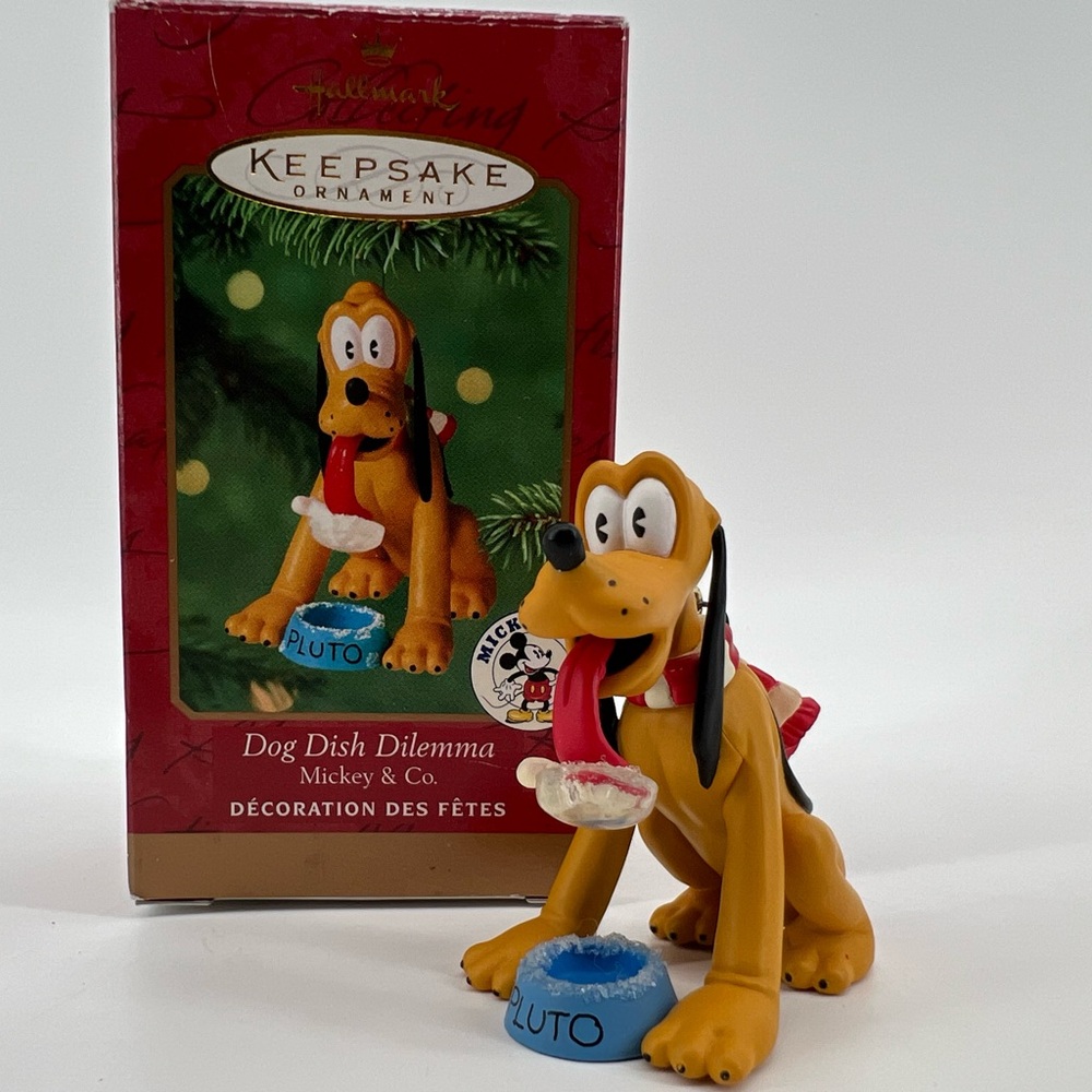 Pluto Hallmark Keepsake Ornament Dog Dish Dilemma 2000